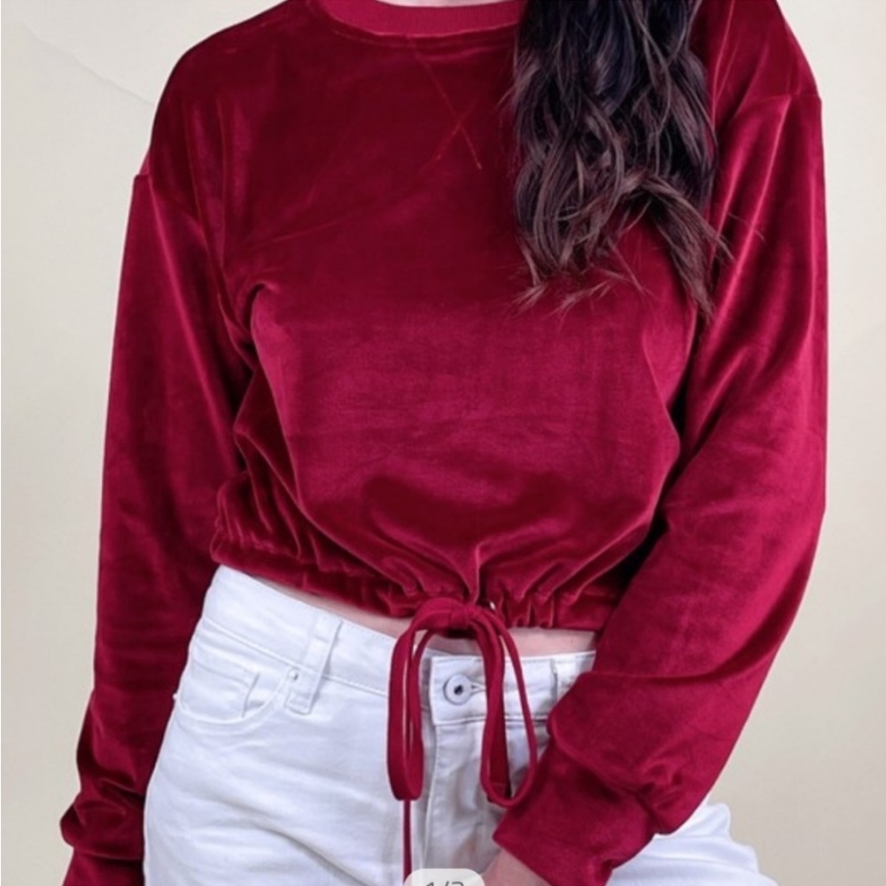 Velour cropped top
